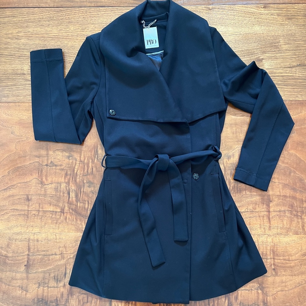 Stylish Philosophy Blues Original Transitional Navy Snap-Closure Coat Beautiful!